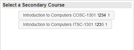 Shows the courses that can be secondary.