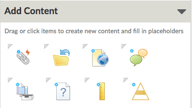 Shows Add Content section in Course Builder