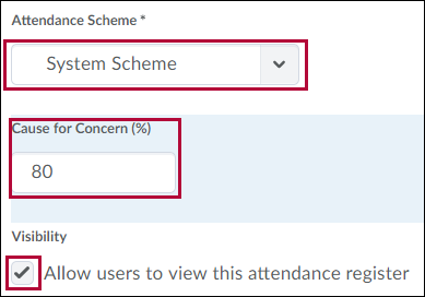 Shows System Scheme, Cause for Concern fields and Visibility identified.