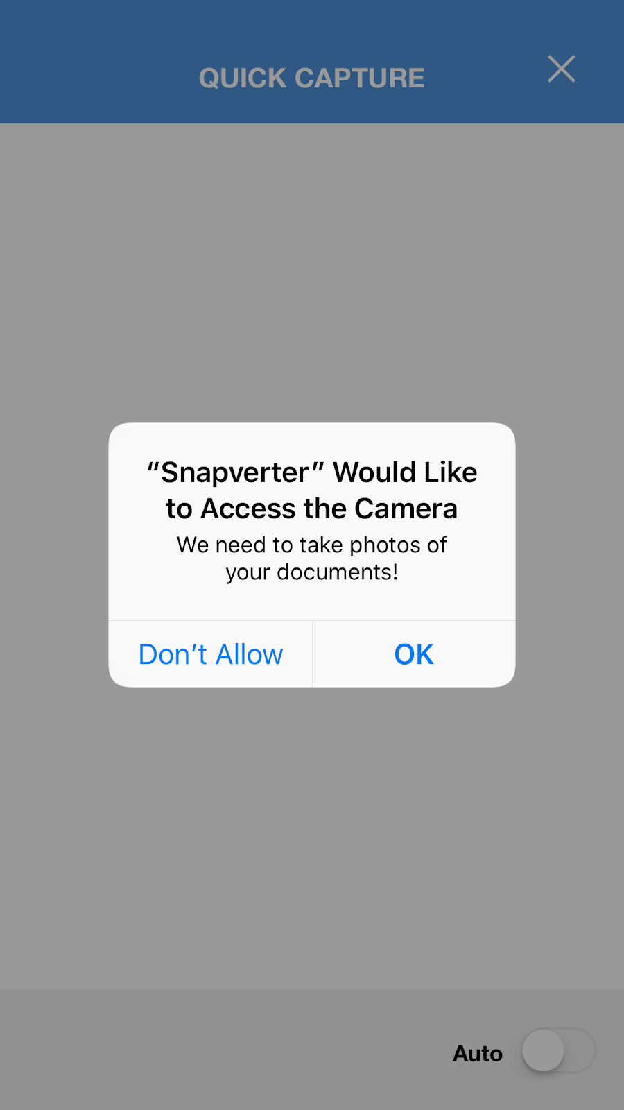 Snapverter asking for access to your camera