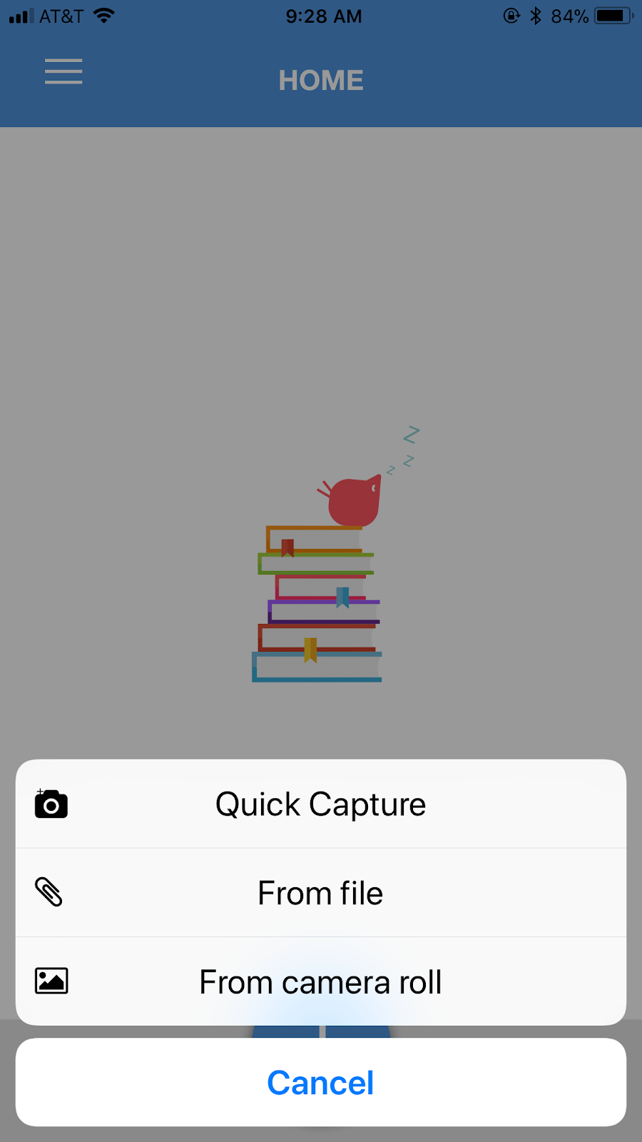 Adding an image by quick capture, from file, and from camera roll