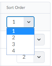 Shows sort order options.