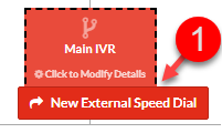 Screenshot of IVR New External Speed Dial option