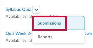 Identifies Submissions in the quiz context menu.