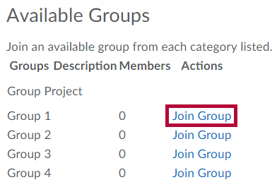 Identifies a Join Group link.
