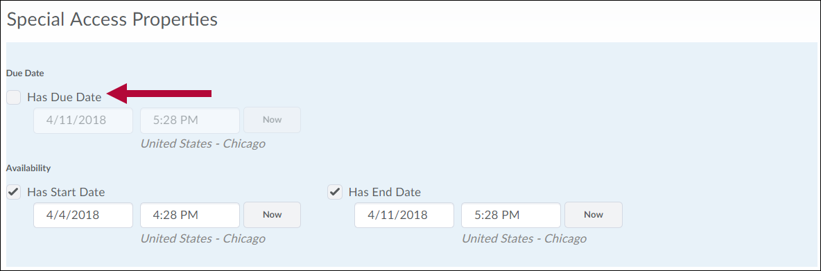 Indicates location of Due date fields