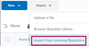 Identifies Import from Learning Repository