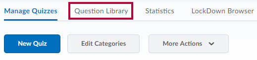 Indicates Question Library tab
