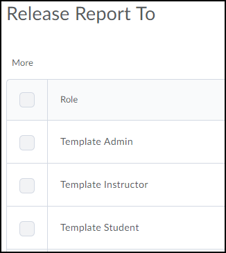 Shows Report release options.