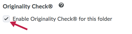 Indicates Enable Originality Check for this folder check box