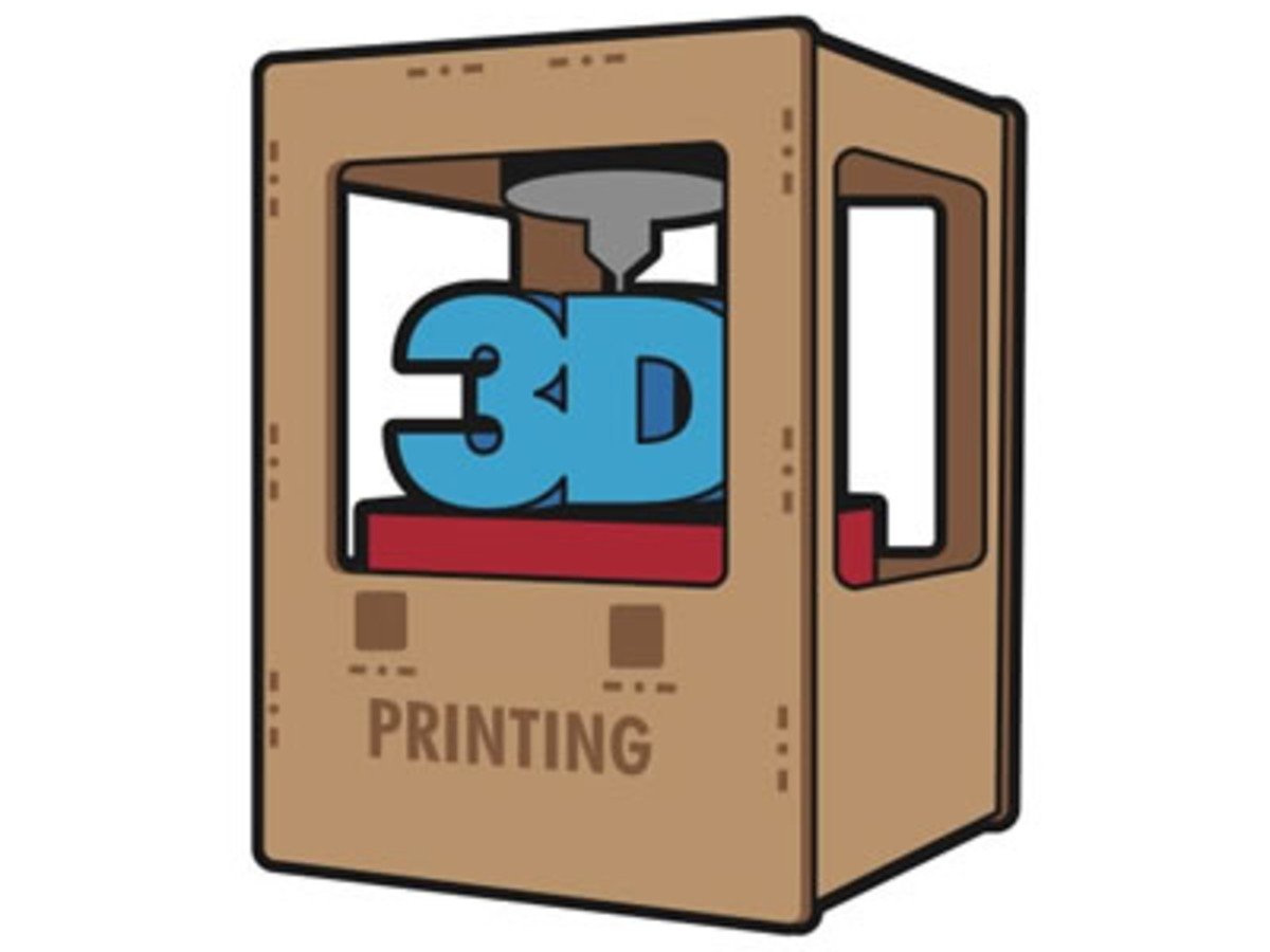 3D printer icon featuring a 3D printer