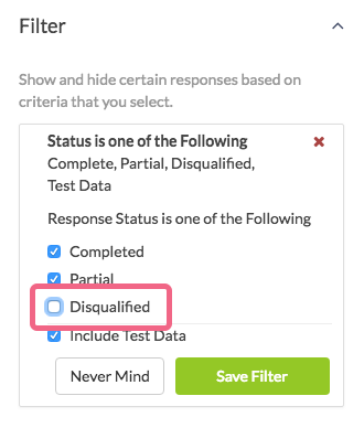 Exclude Disqualified Responses