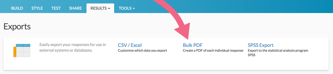 Create Bulk PDF Export via Exports Tab