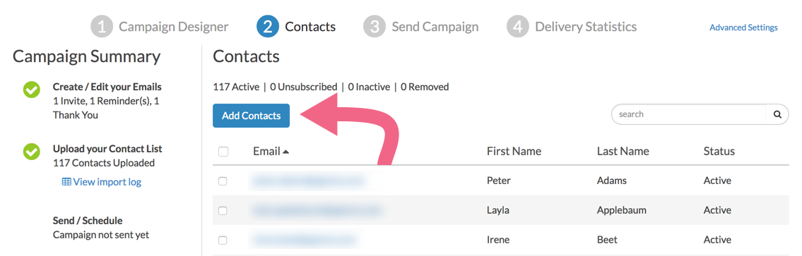 Access Your Campaign Contacts