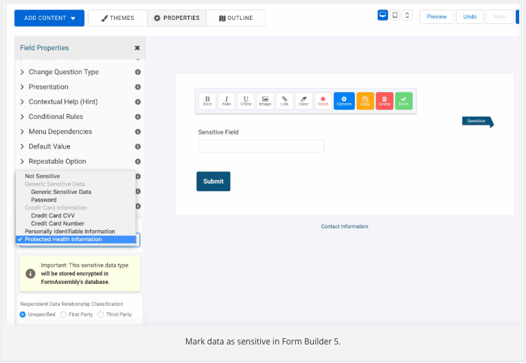 Sensitive Data FormAssembly Resource Center