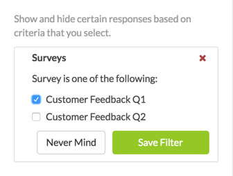 Apply Survey Filter