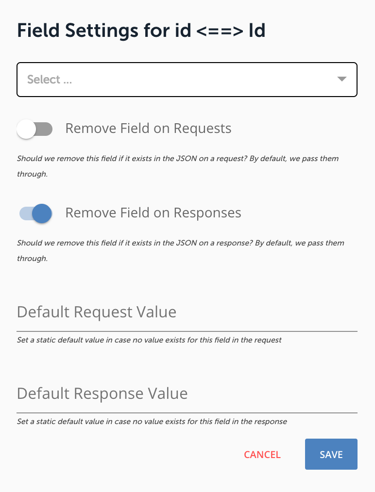 Remove field from response