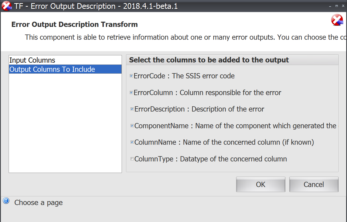 Task Factory Error Output Description Output Columns to Include