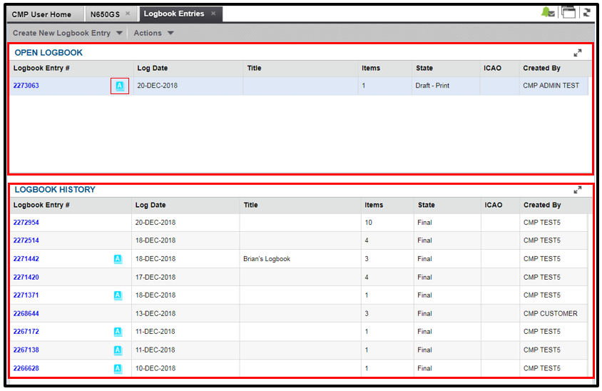 Logbook Entries MyCMP Help Center