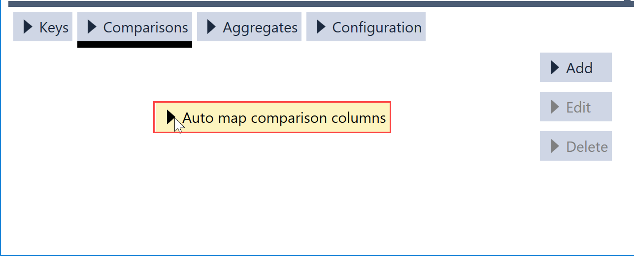 SentryOne Test Interactive Comparison Auto map comparison columns