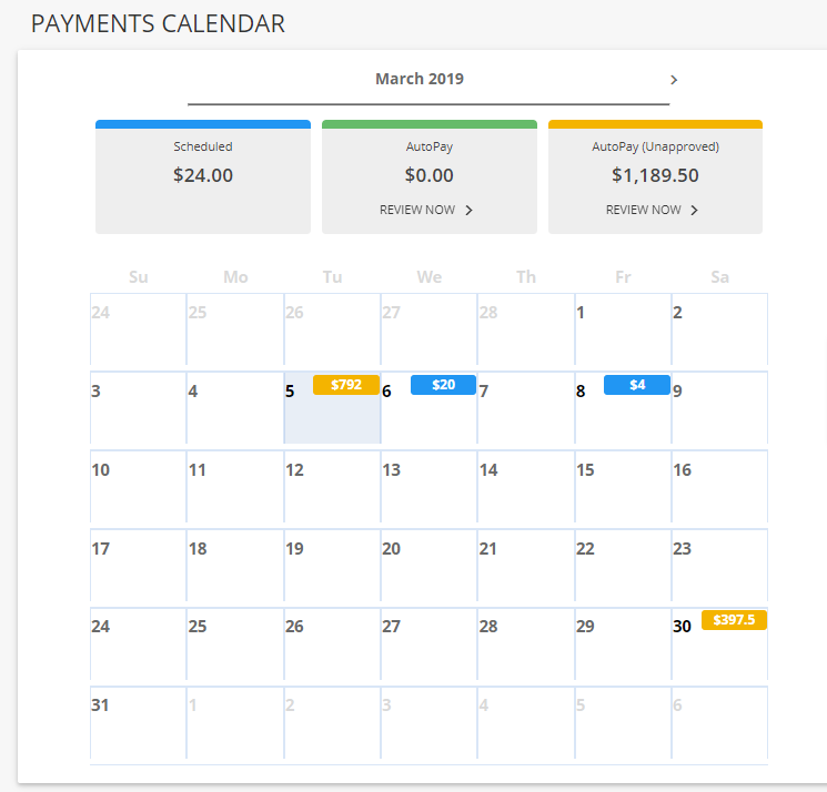 Payments Calendar ConnectBooster Support