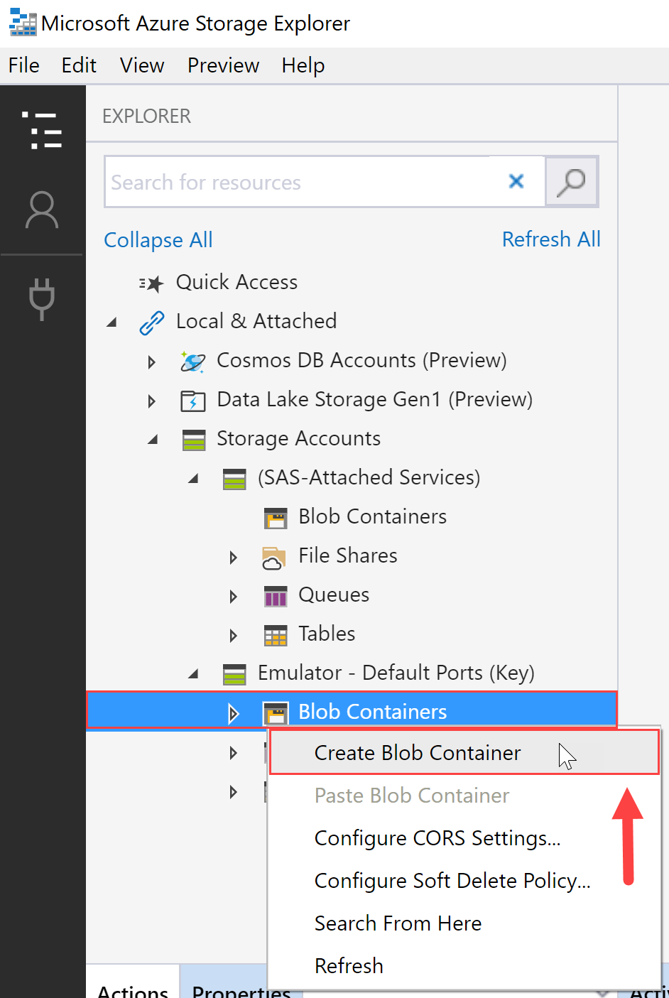 SolarWinds Task Factory Create Blob Container
