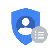 Blue shield with check list icon,