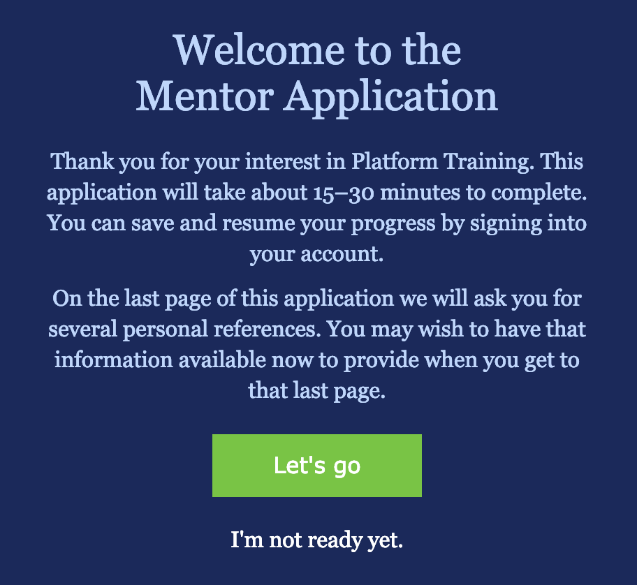 Log in Page and Application | Mentor and Mentee Learning Center