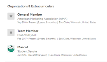 Organizations and Extracurriculars