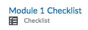 Shows the Checklist link