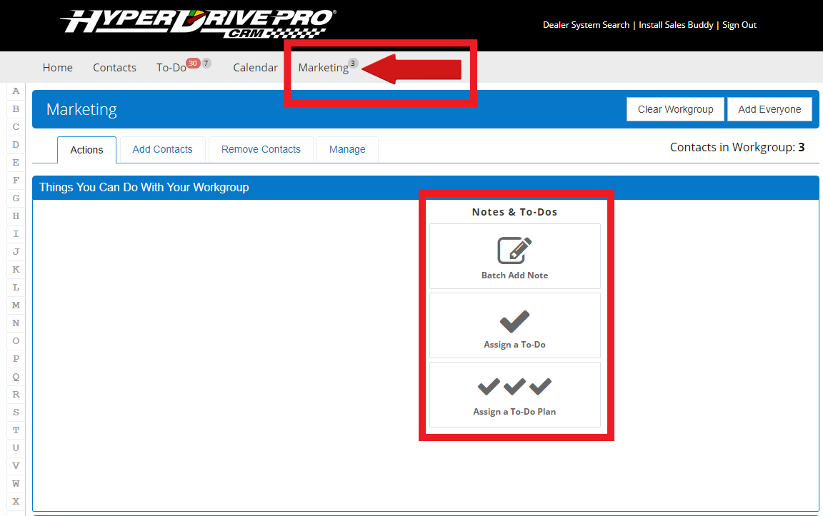 HyperDrive Pro CRM Batch Edit Contacts