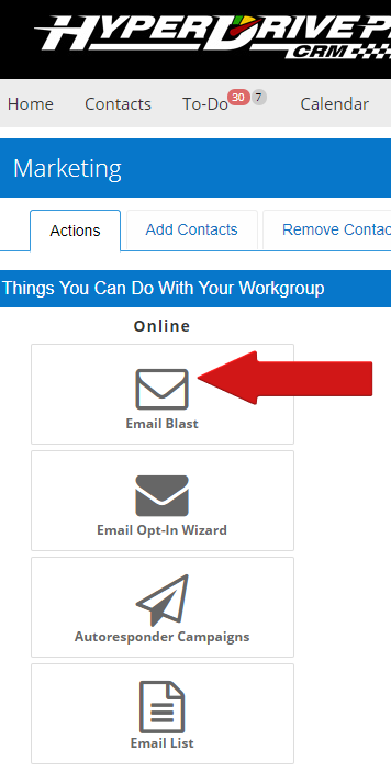 HyperDrive Pro CRM Email Blast