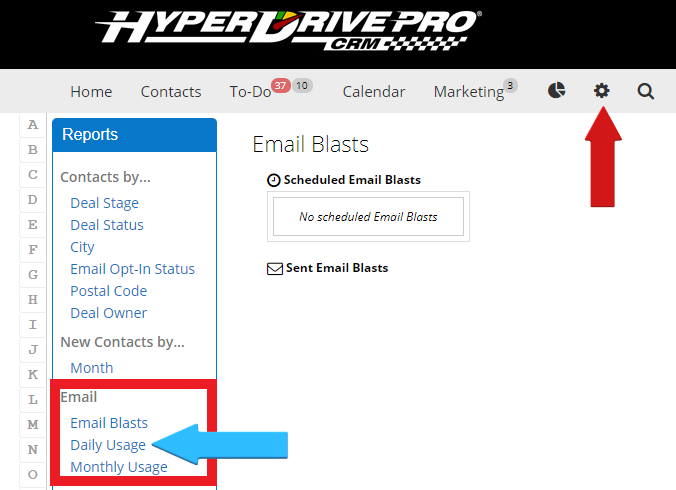 HyperDrive Pro CRM Email Stats