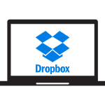 Dropbox logo on a laptop