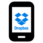 Dropbox logo on a smartphone