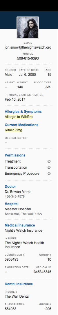 Emergency Profile Doc