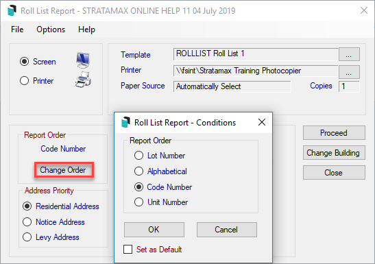 Roll List (1) and Roll List (2) | Online Help