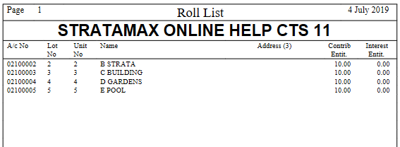 Roll List (1) and Roll List (2) | Online Help