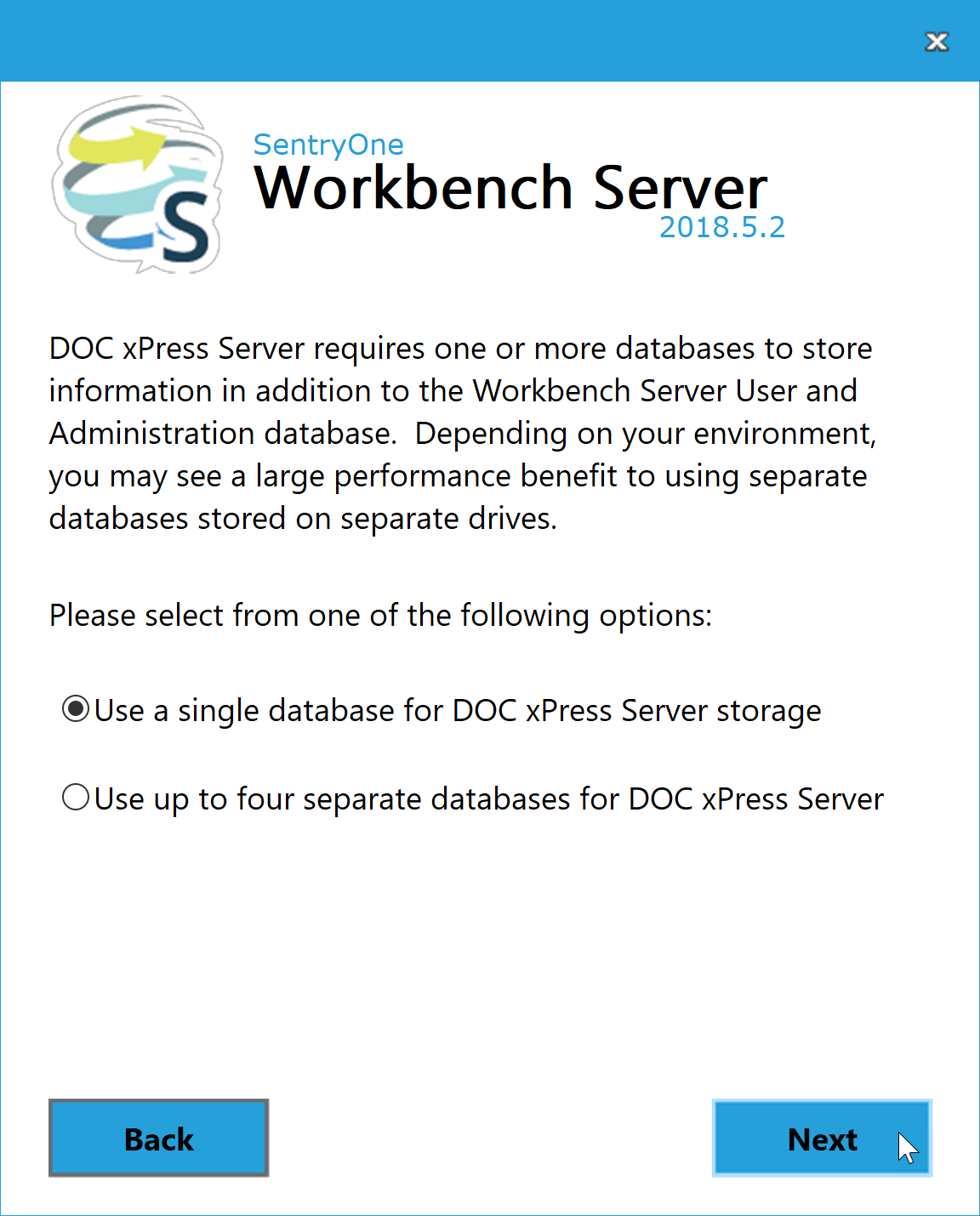 Workbench Server Use a single database