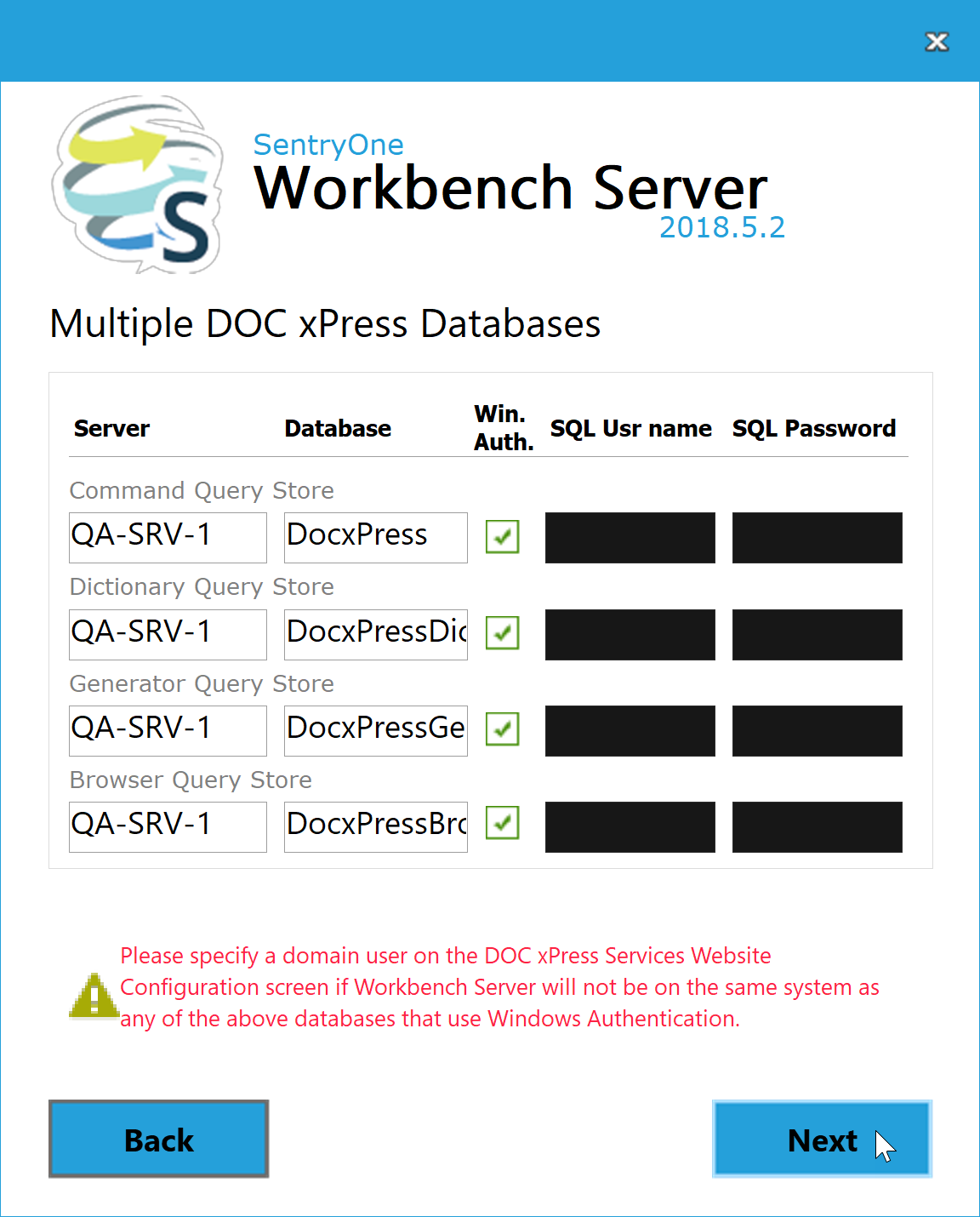 Workbench Server Multiple DOC xPress Databases