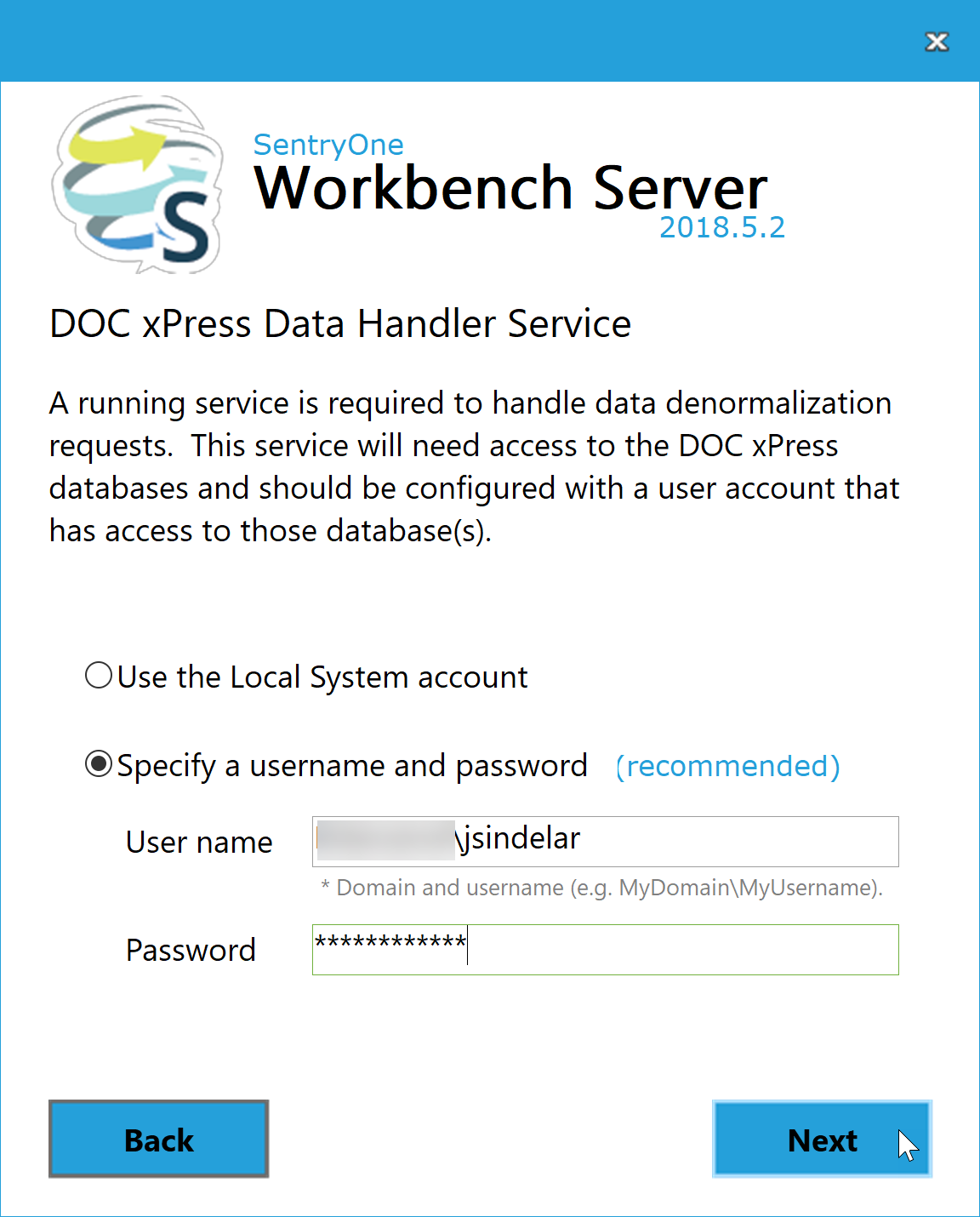 Workbench Server DOC xPress Data Handler Service