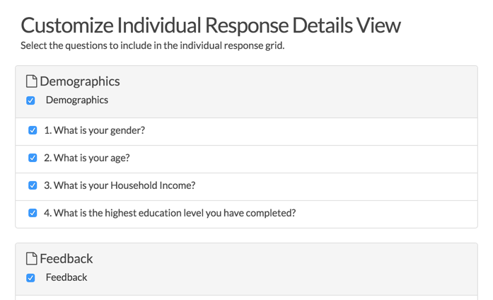 Customize Individual Response View