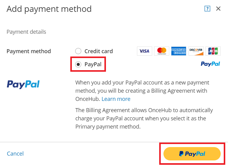 Managing Payment Methods Oncehub