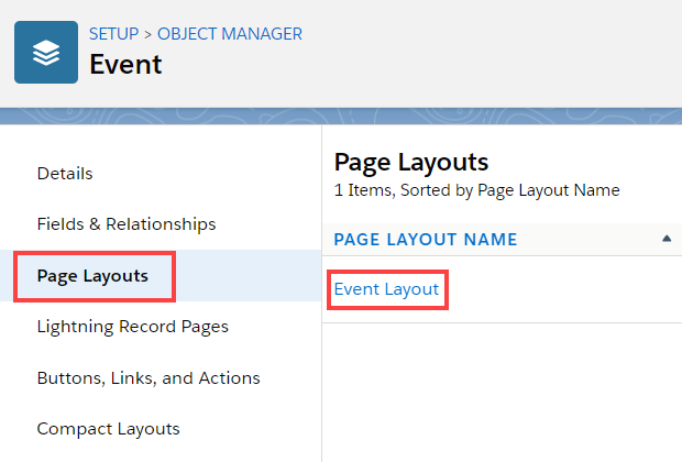 Event Object Salesforce