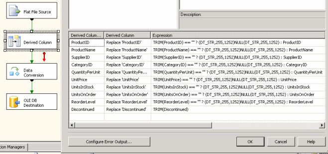 DTS xChange Sample DataFlow using NULL Handling