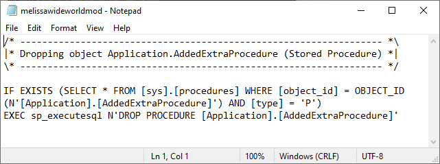 DBA xPress Command Line Schemacompare Hybrid TSQL to Remove Procedure for Sync