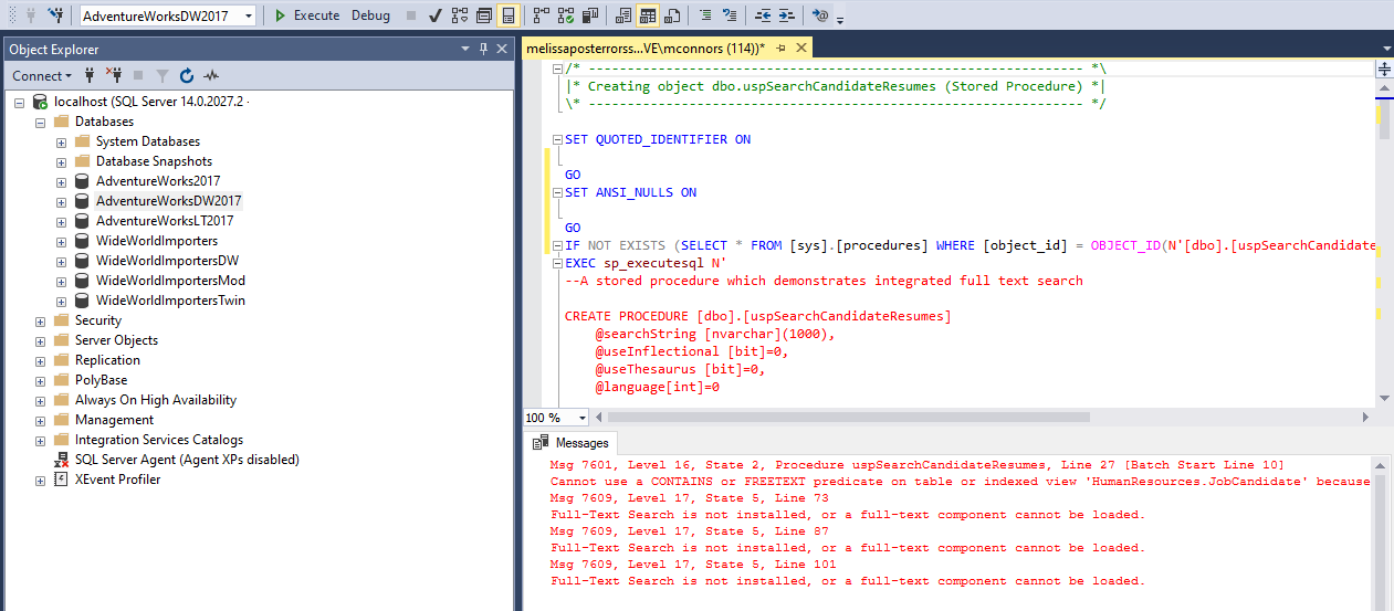 DBA xPress Command Line Schemacompare Same Errors in SSMS
