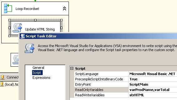 DTS xChange Script Task Editor example