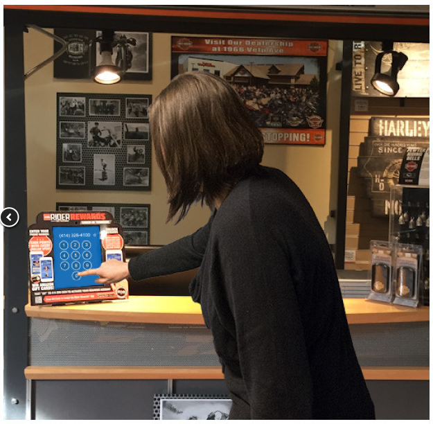 Checking-in to the Rider Rewards keypad