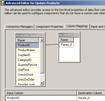 DTS xChange Advanced Editor for Update Products Column Mappings